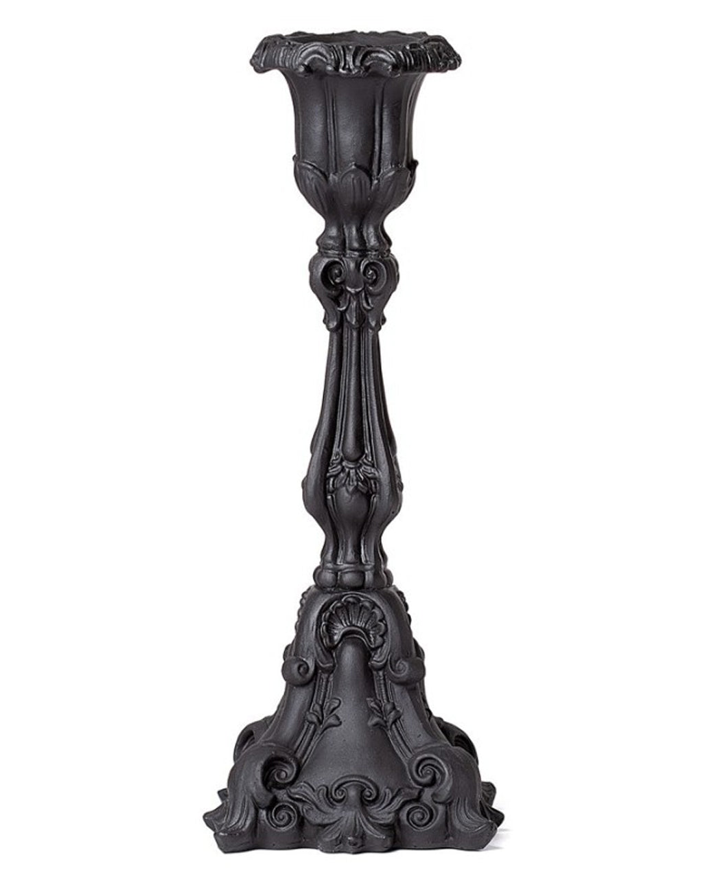 Schwarzer Gothic Barock Kerzenhalter 23,5cm