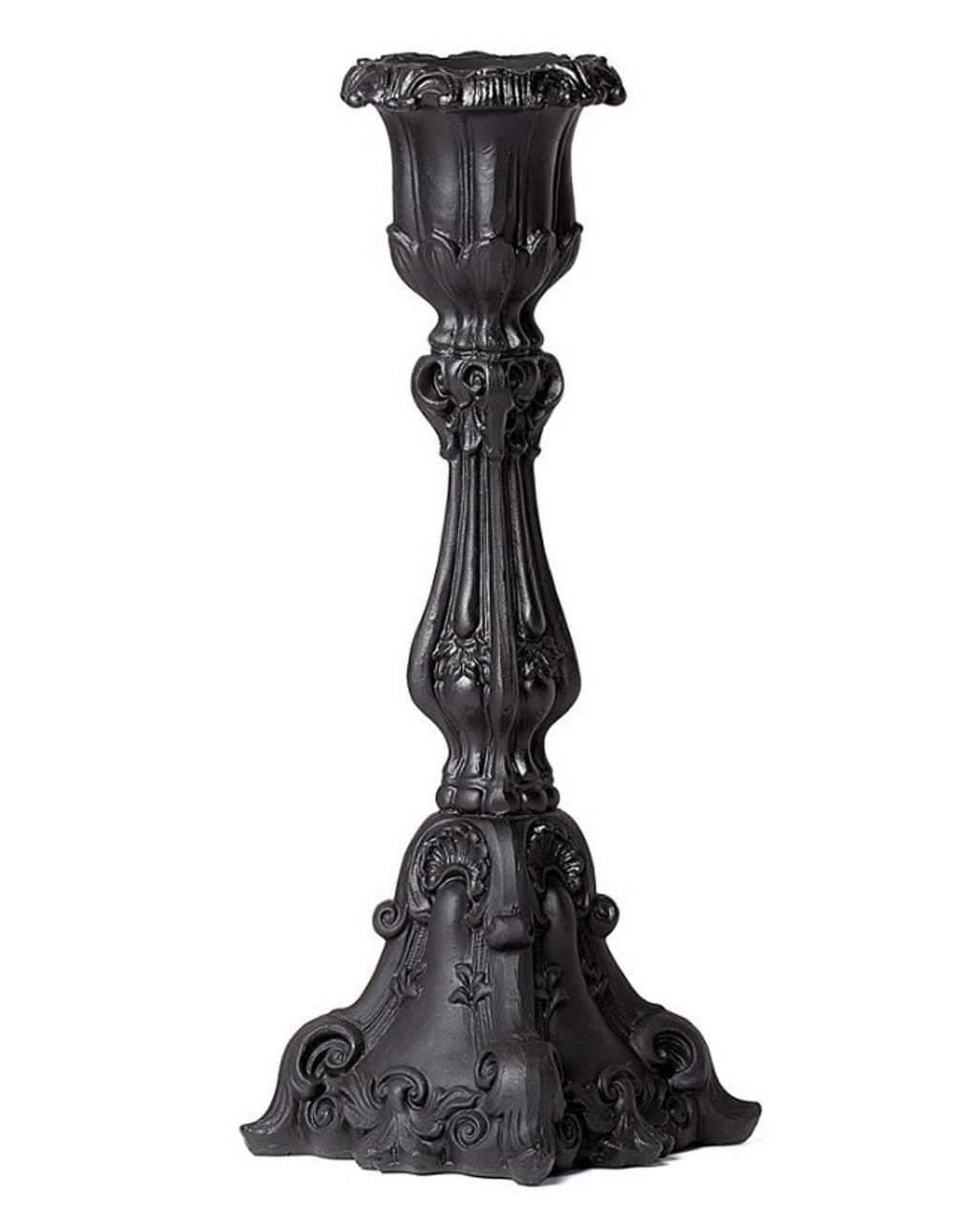 Schwarzer Gothic Barock Kerzenhalter 23,5cm