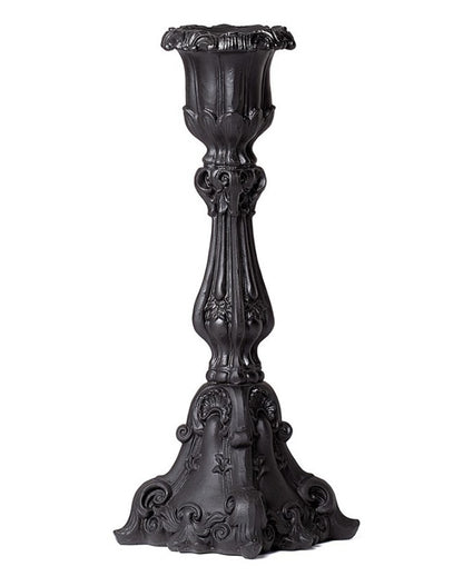 Schwarzer Gothic Barock Kerzenhalter 23,5cm