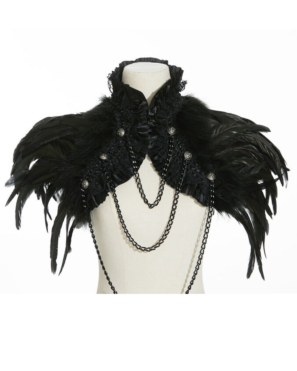 Gothic Bolero mit schwarzen Federn
