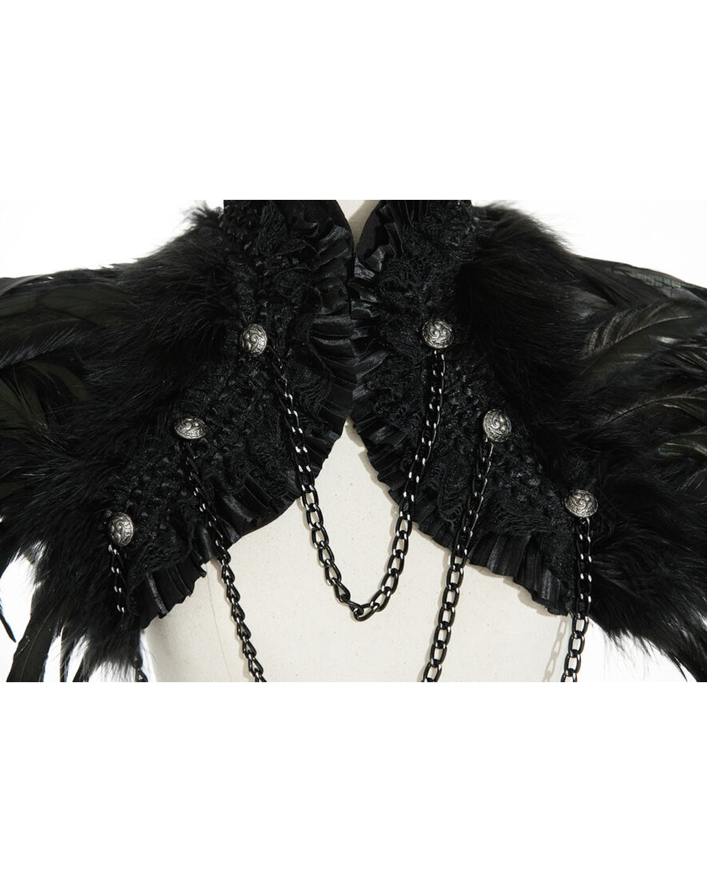 Gothic Bolero mit schwarzen Federn