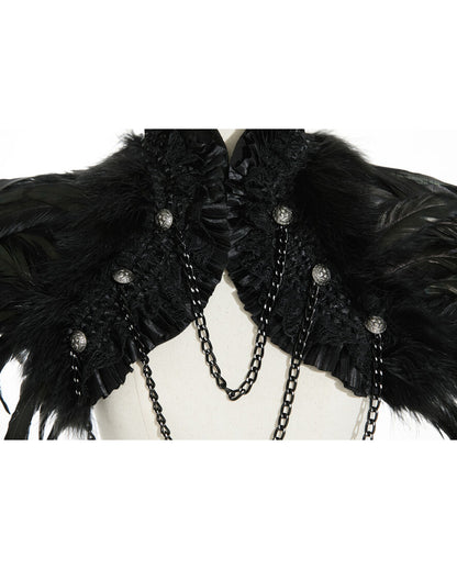Gothic Bolero mit schwarzen Federn