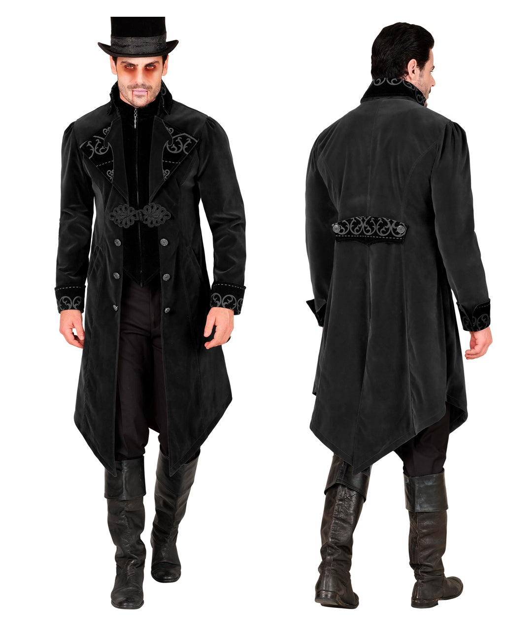 Schwarzer Gothic Mantel als Kostüm