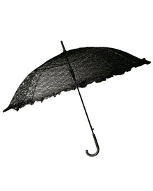 Schwarzer Gothic Sonnenschirm mit Spitze