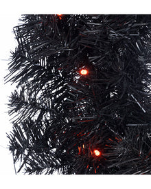 Halloween Kranz mit LED schwarz-orange 60cm