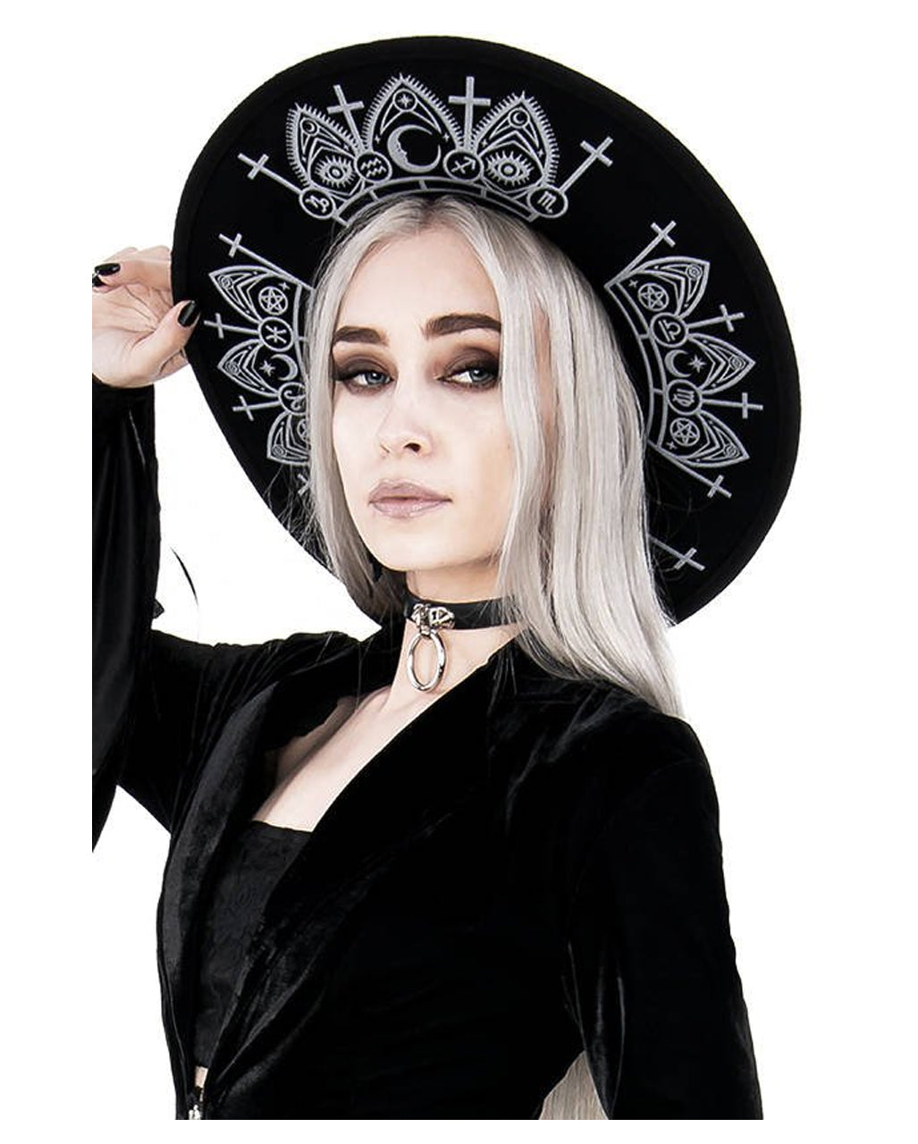 Black Witch Hat With Fortune Telling Symbols