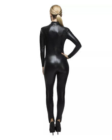 Kunstleder Catsuit Schwarz