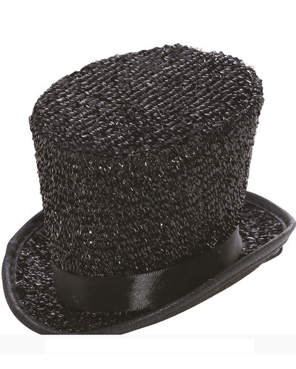 Shiny Black Mini Top Hat