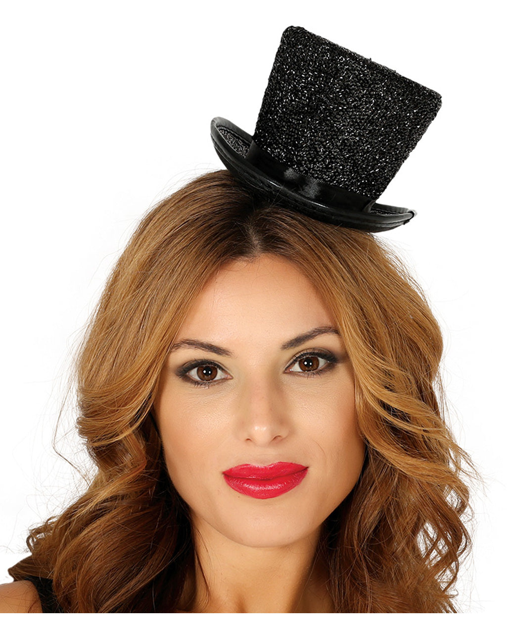 Shiny Black Mini Top Hat