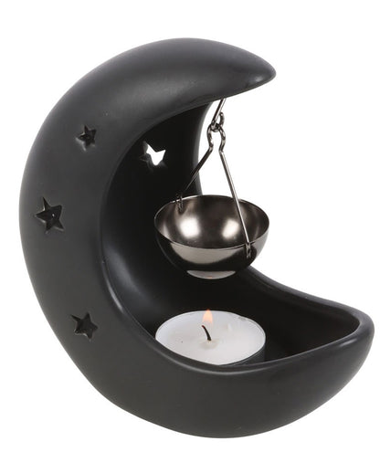Black Mystic Half-Moon Aroma Lamp