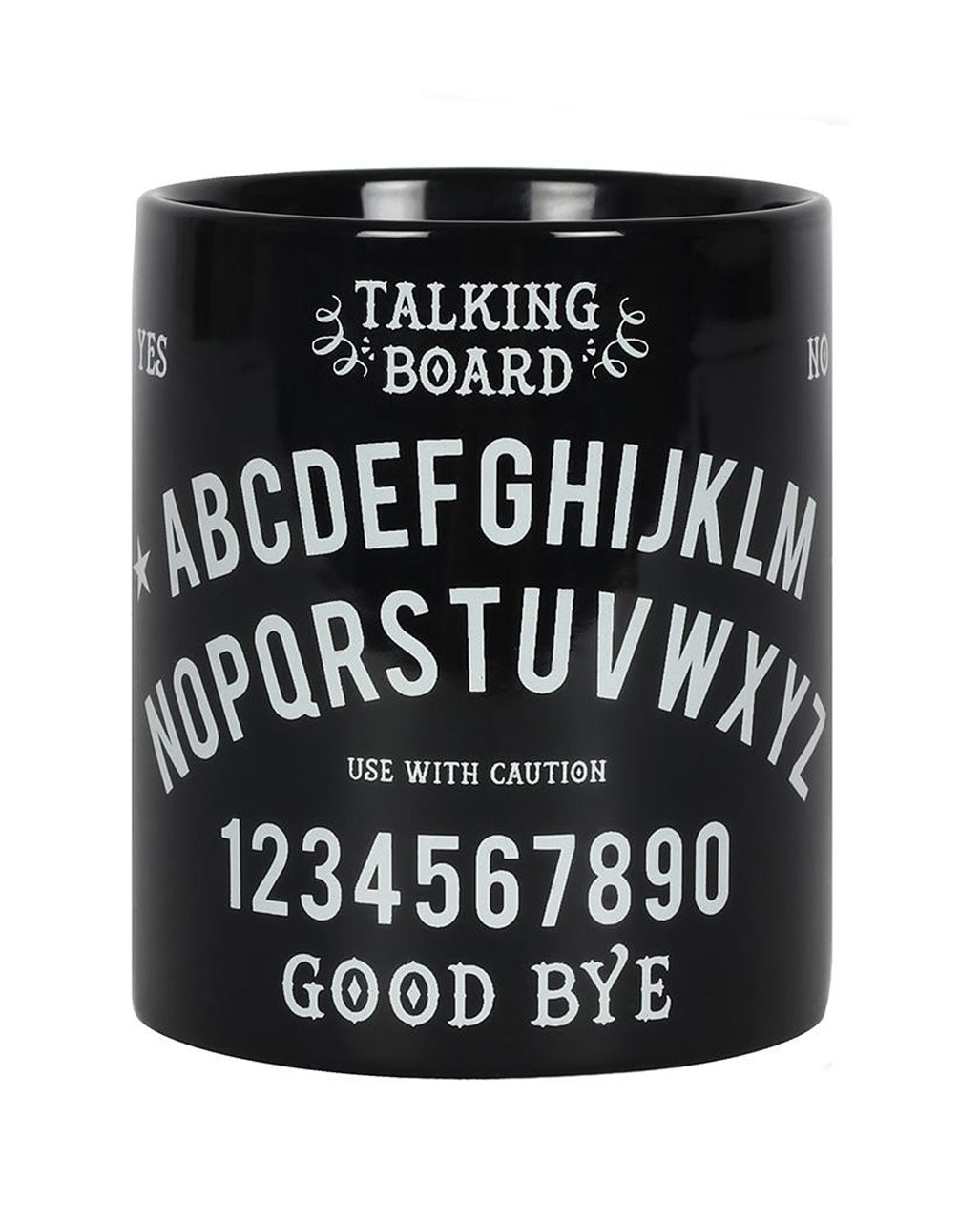Schwarzer Ouija Brett Kaffeebecher
