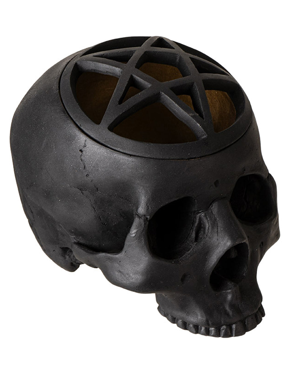 Schwarzer Pentagramm Totenkopf 17cm