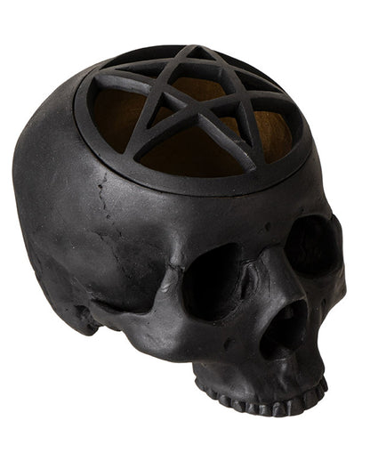 Schwarzer Pentagramm Totenkopf 17cm
