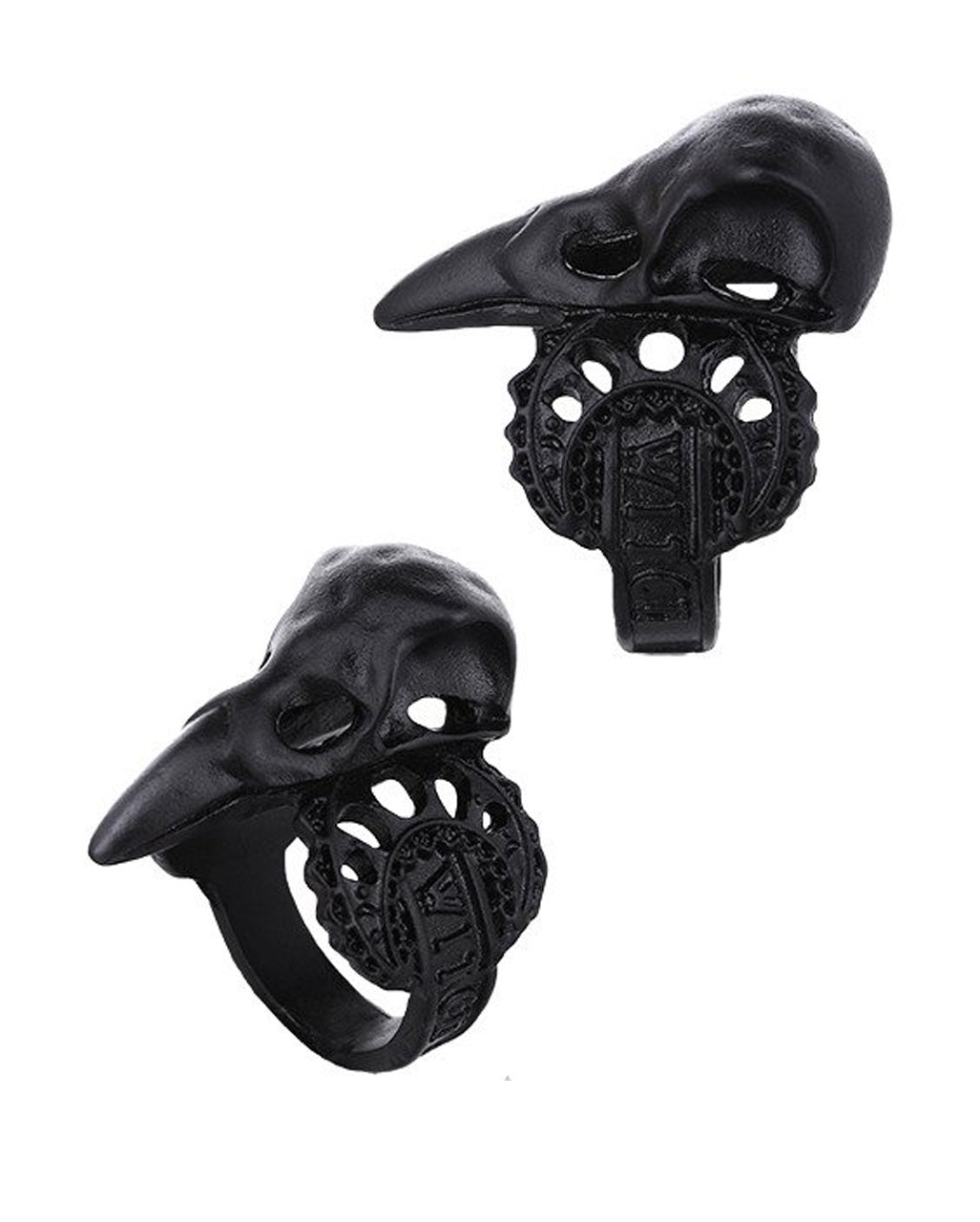 Schwarzer Krähenschädel Ring