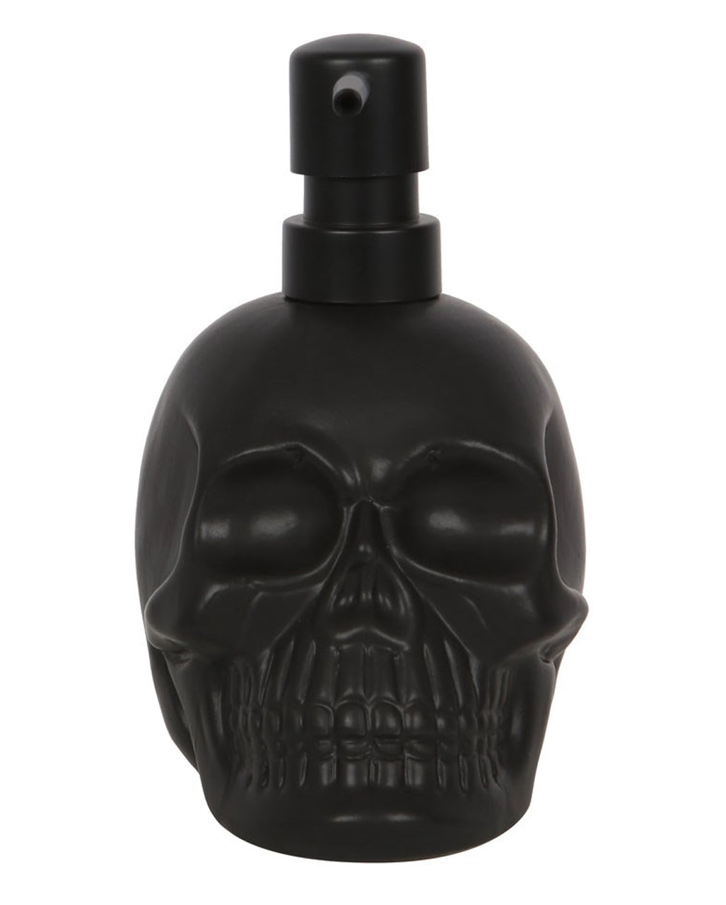 Schwarzer Totenkopf Seifenspender aus Keramik