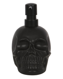 Schwarzer Totenkopf Seifenspender aus Keramik