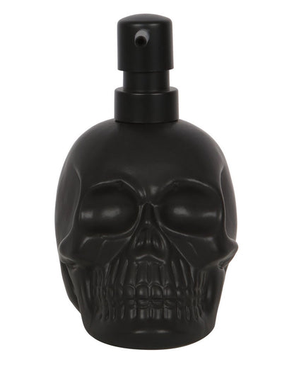 Schwarzer Totenkopf Seifenspender aus Keramik