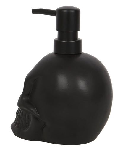 Schwarzer Totenkopf Seifenspender aus Keramik