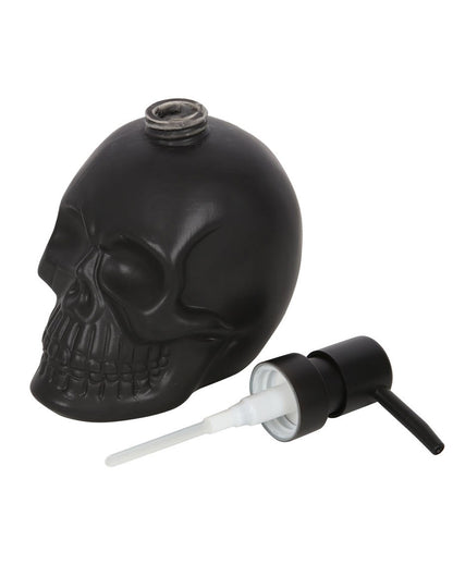 Schwarzer Totenkopf Seifenspender aus Keramik