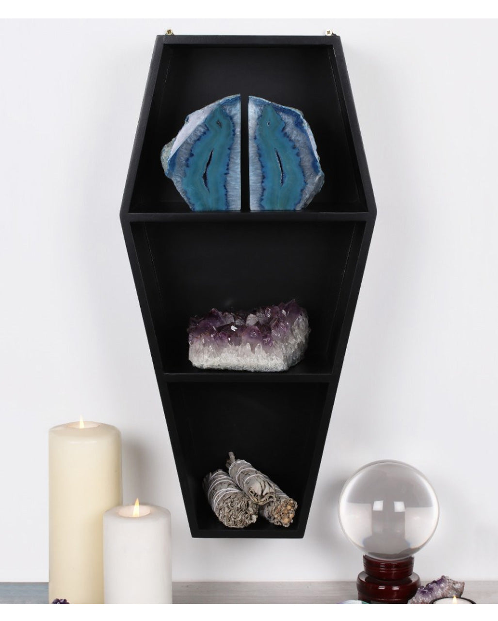 Black Gothic Coffin Shelf 50cm