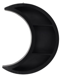 Black Half Moon Wall Shelf 42cm