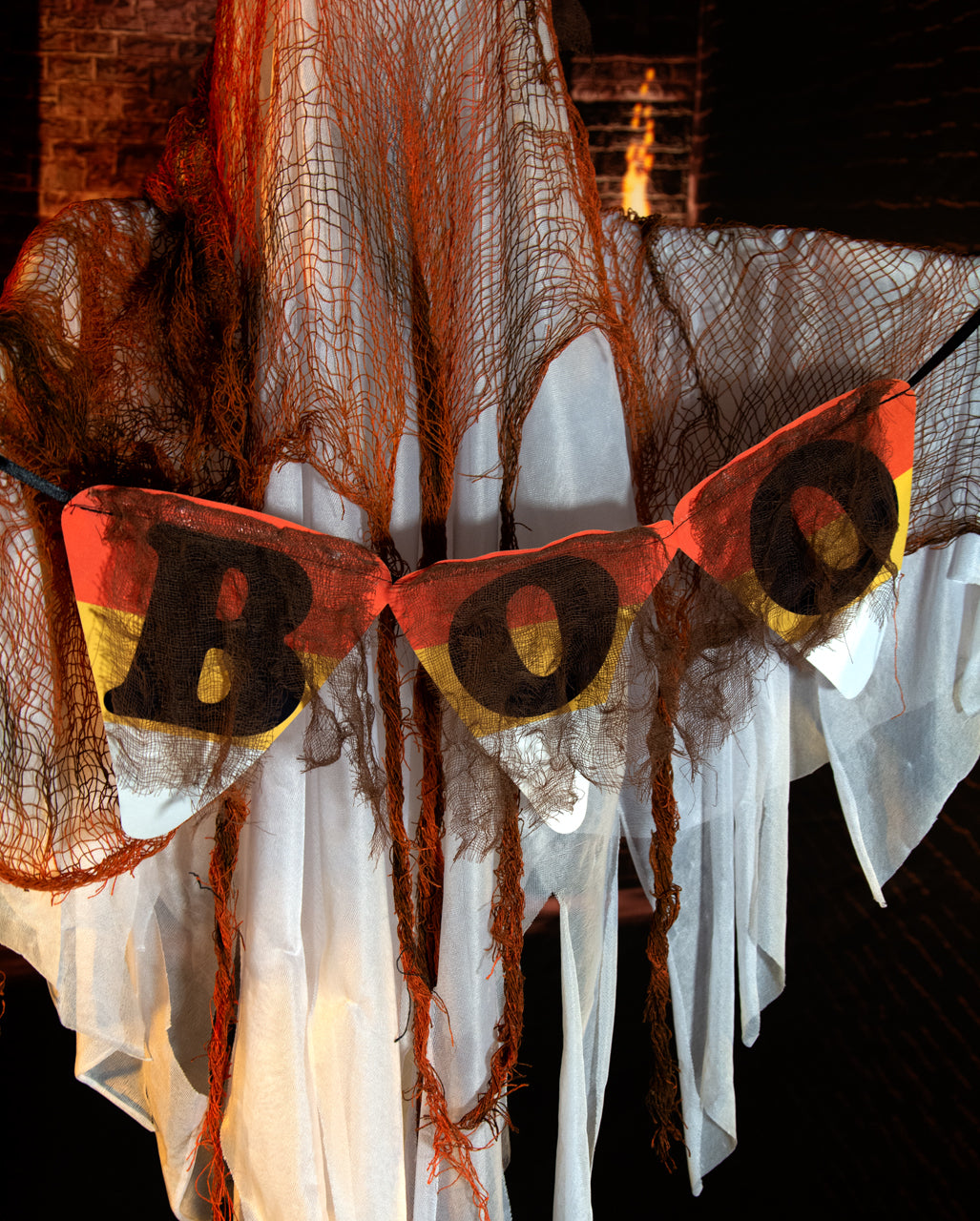 Floating Ghost With Witch's Hat, Movement, Sound & Light 120cm
