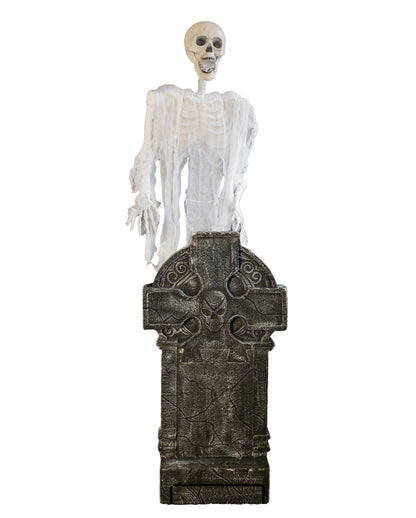 Scheletro Fantasma Galleggiante E Lapide Con Luce E Suono 175 Cm