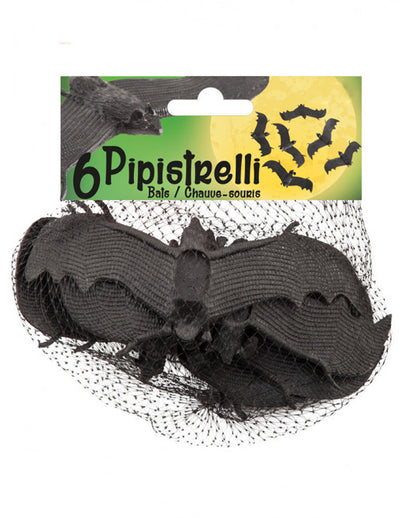 Murciélagos Negros En Red 6pcs 13cm