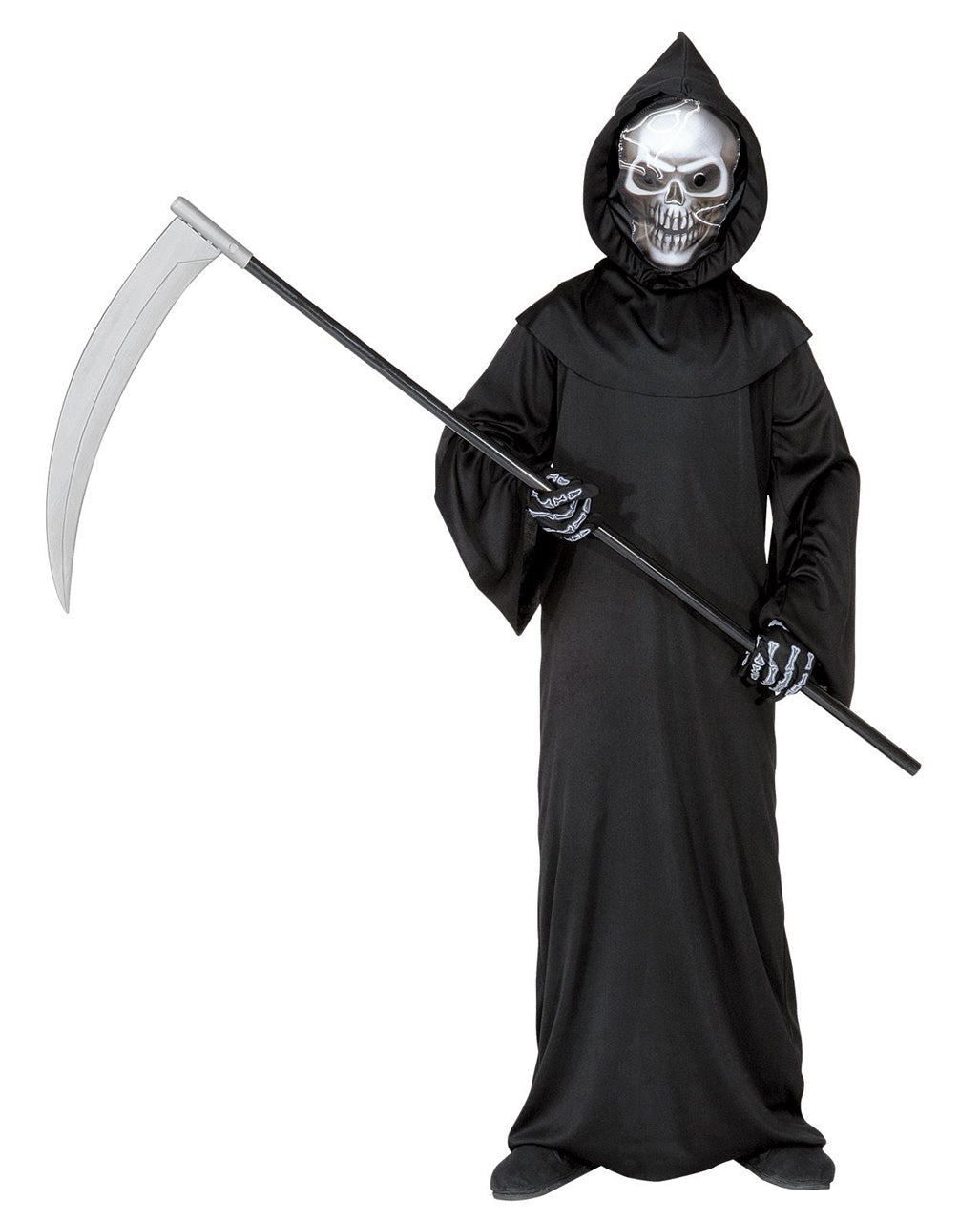 Sensenmann Kinderkostüm mit Totenschädel Maske