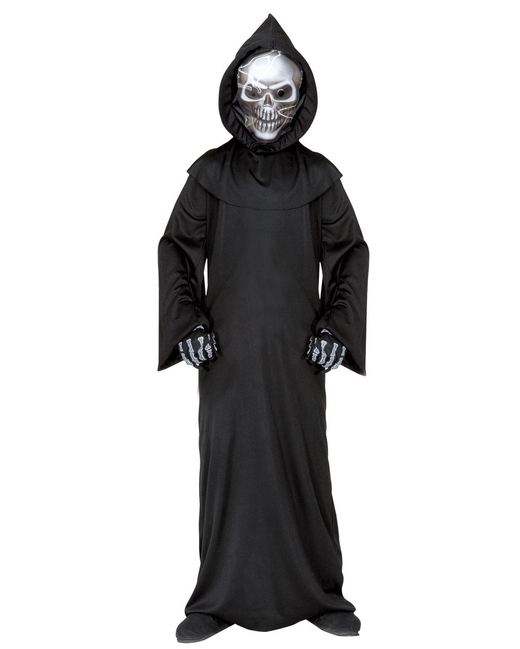 Sensenmann Kinderkostüm mit Totenschädel Maske