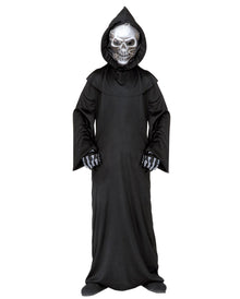 Sensenmann Kinderkostüm mit Totenschädel Maske