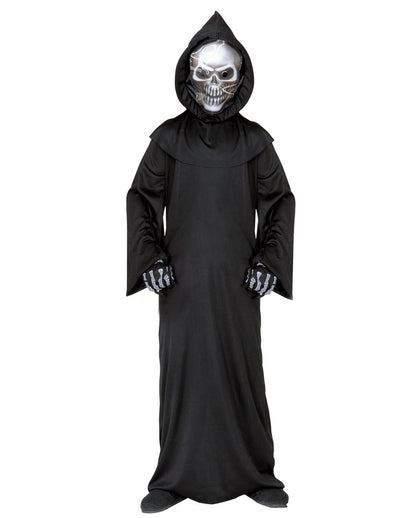 Sensenmann Kinderkostüm mit Totenschädel Maske