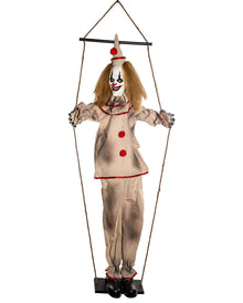 Sich schüttelnder Horrorclown auf Schaukel 140cm