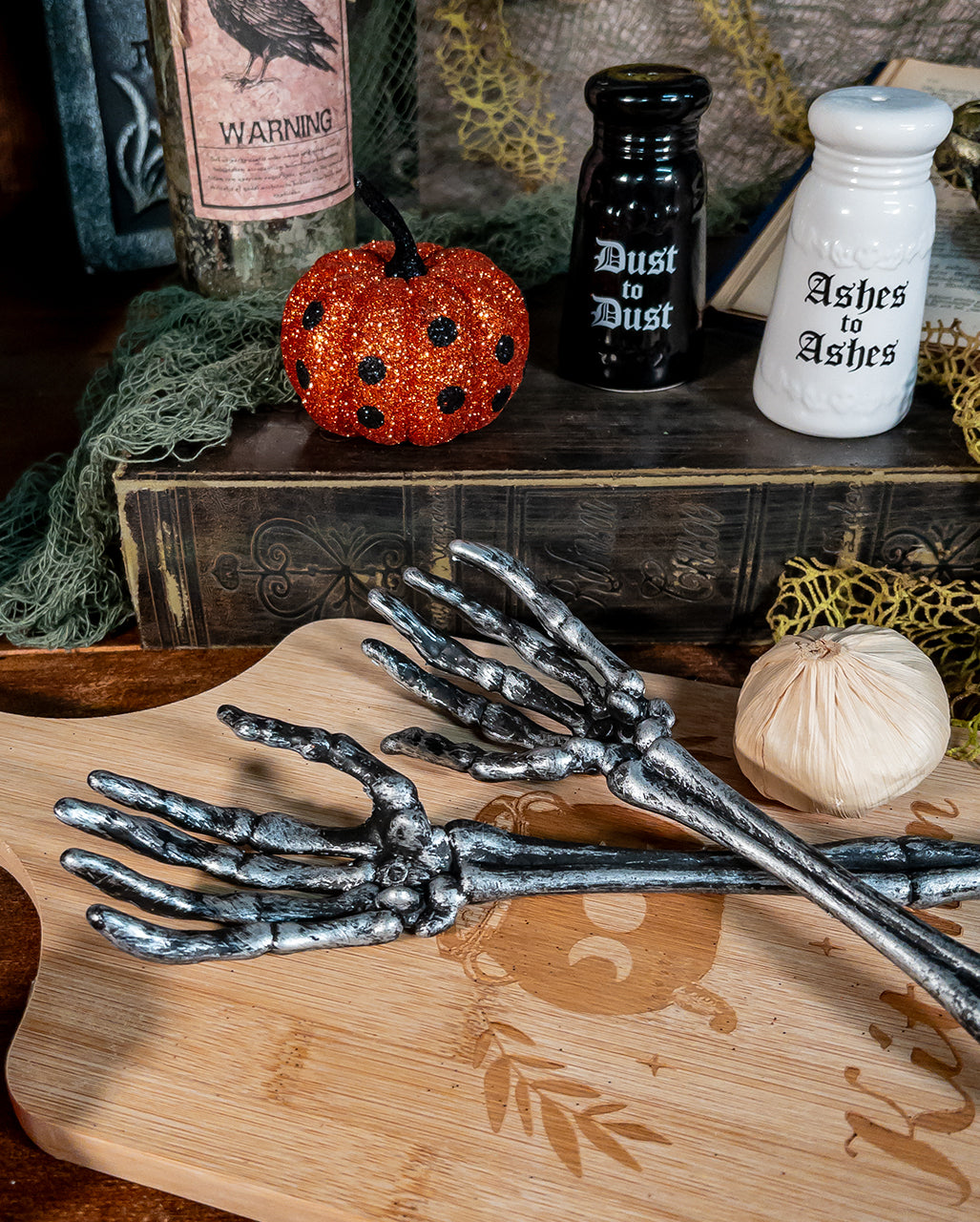 Silver Bone Hands As Serving Cutlery 2 Pcs.
