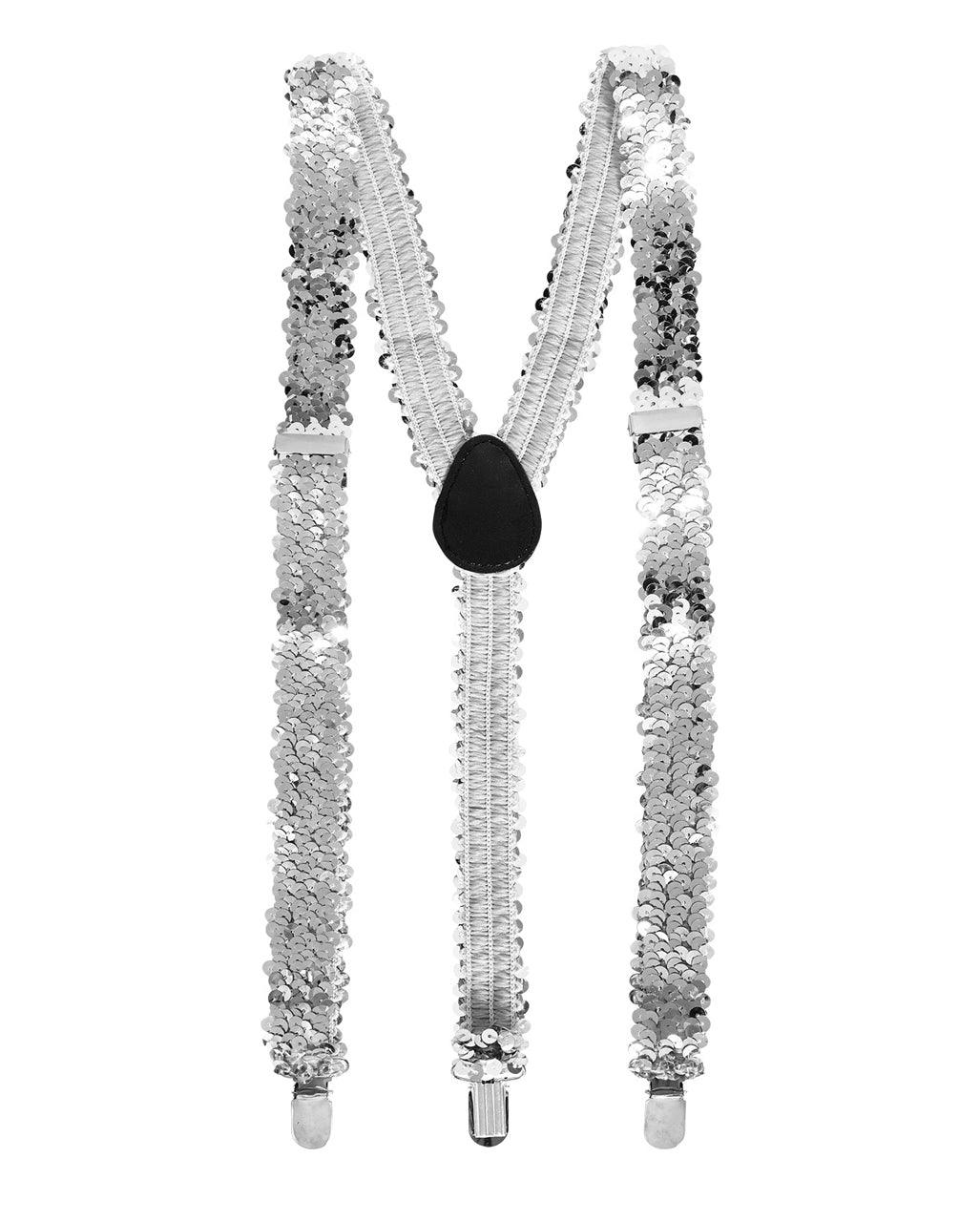 Silver Sequin Suspenders