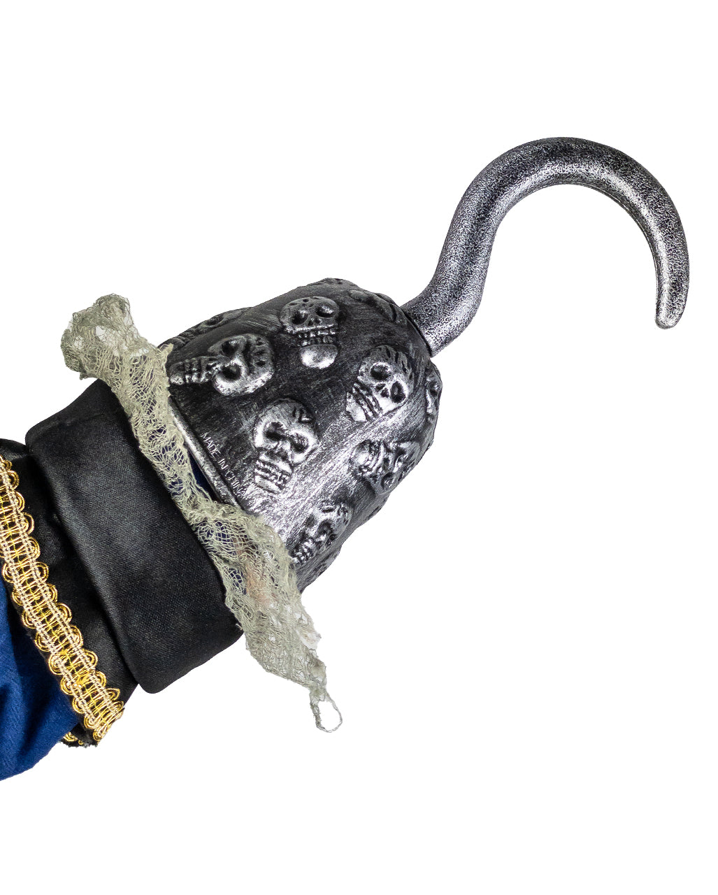 Silberne Piratenhand mit Totenkopf Verzierung