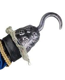 Silberne Piratenhand mit Totenkopf Verzierung
