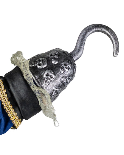 Silberne Piratenhand mit Totenkopf Verzierung