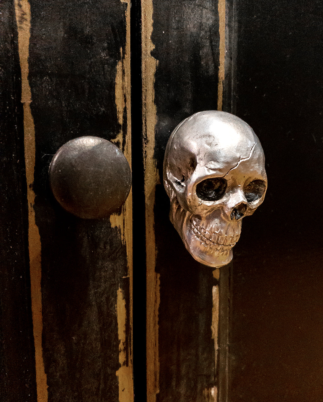 Silver Skull Drawer Handle