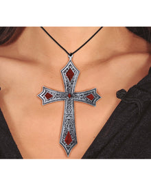 Silbernes Gothic Kreuz Kostümkette