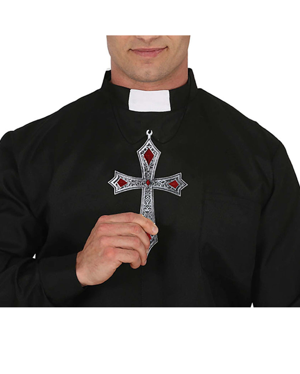 Silbernes Gothic Kreuz Kostümkette