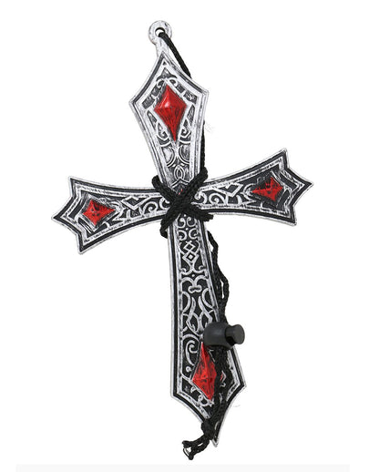 Silbernes Gothic Kreuz Kostümkette