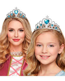 Silberne Prinzessin Tiara mit Türkisen Steinchen