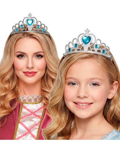 Silver Princess Tiara With Turquoise Stones
