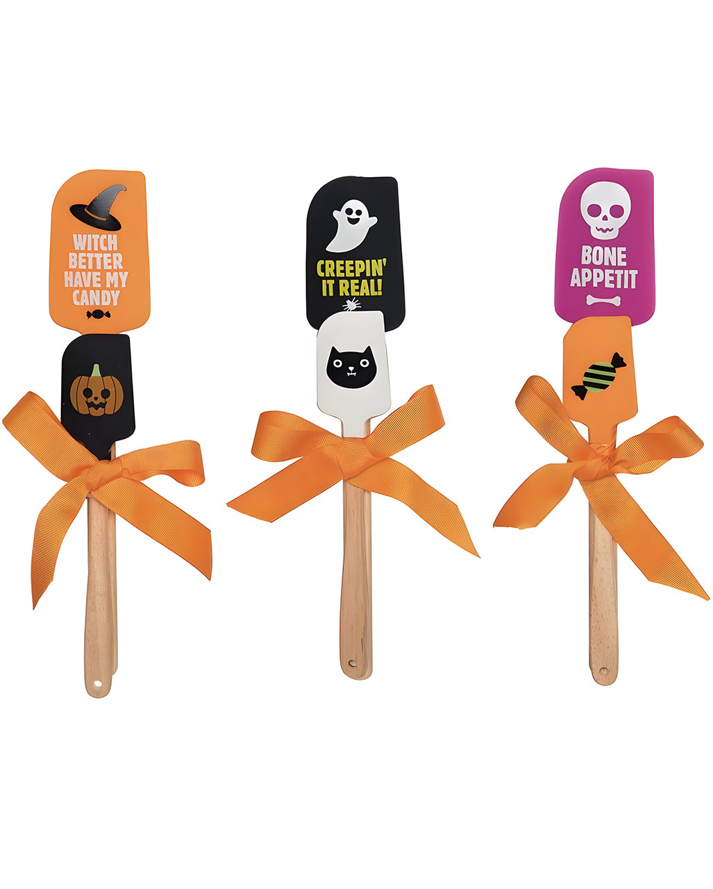 2er Set Silikonspatel mit Halloween Motiv