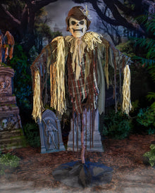 Sinister Scarecrow Halloween Animatronic mit Schockeffekt 182cm