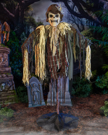 Sinister Scarecrow Halloween Animatronic mit Schockeffekt 182cm