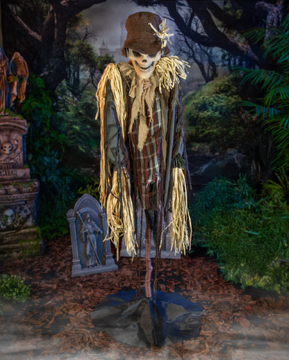 Sinister Scarecrow Halloween Animatronic mit Schockeffekt 182cm