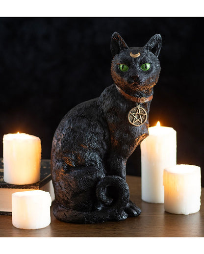 Sitzende Katze mit Halbmond 29cm