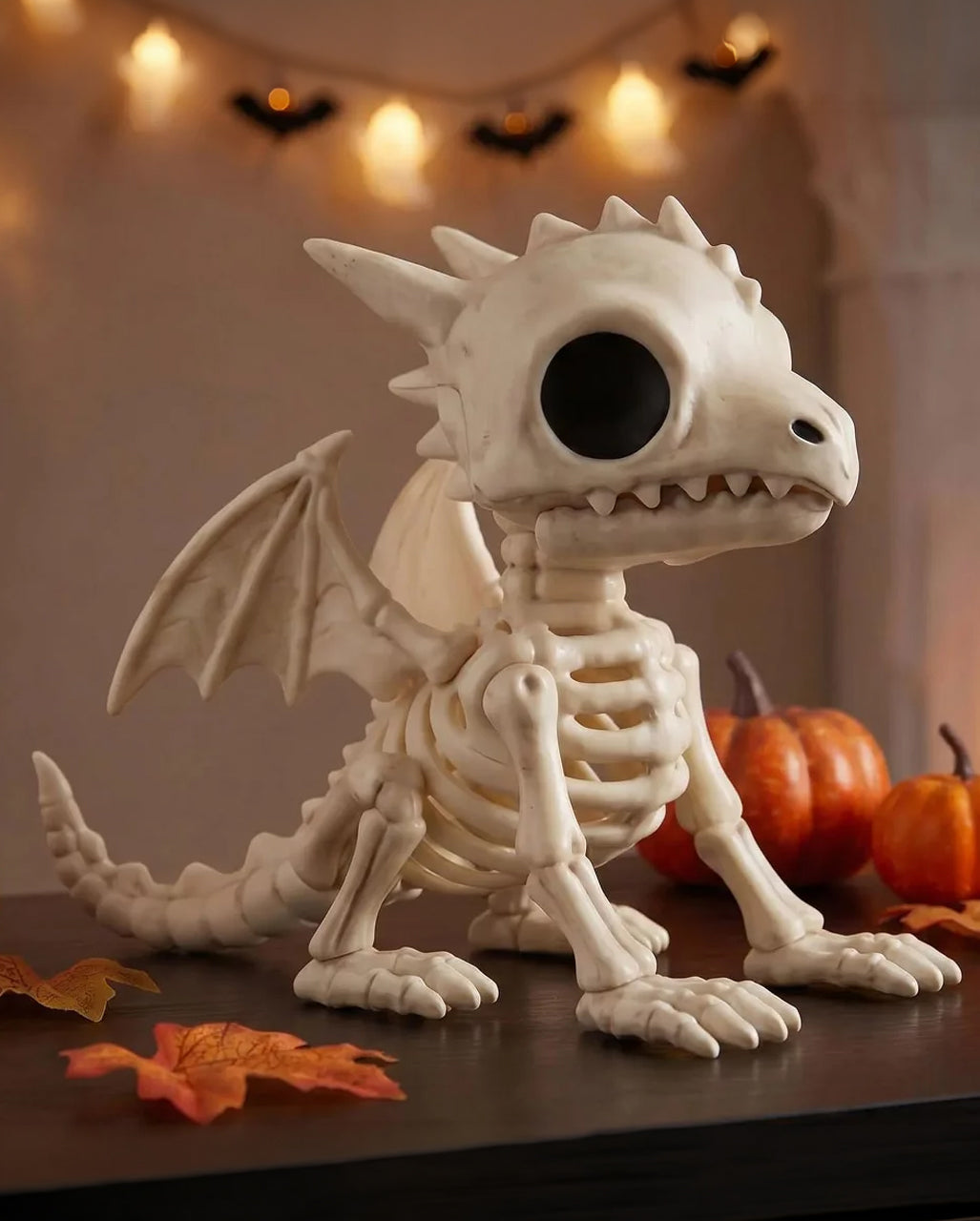 Sitting Skeleton Dragon Decor 13cm